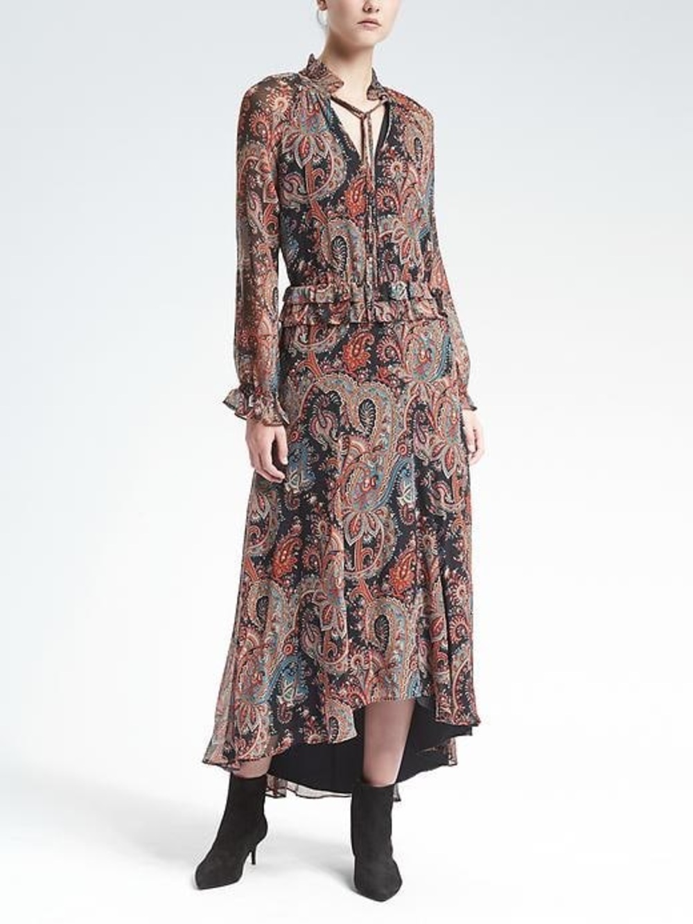 Banana Republic x Olivia Palermo Long Sleeve Maxi Dress